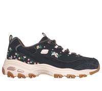Skechers Women's D'Lites - Garden Chic Sneaker in Black, Size 3 | Synthetic/Leather/Textile