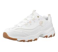 Skechers Women's D'Lites Good Neutral | Hands Free Slip-Ins, Duraleather & Suede Sneaker, Rhinestone Details & Charms Lace Up, Air-Cooled Memory Foam Insole