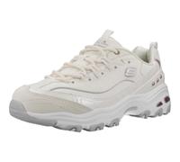 Skechers Women's D'Lites Ladies Night Sneaker, White Duraleather/Lavender Trim, 3 UK