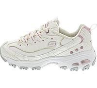 Skechers Women's D'Lites Ladies Night Trainers, White Duraleather Lavender Trim, 5 UK