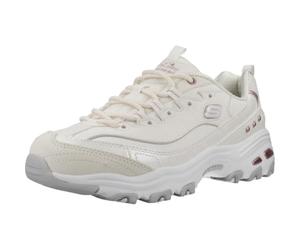 Skechers Women's D'Lites Ladies Night Sneaker, White Duraleather/Lavender Trim, 6.5 UK