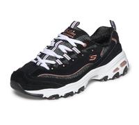 Skechers Women's D'Lites Me-time Sneaker, Black Rose Gold, 7.5 US Wide