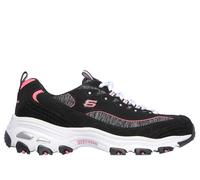 Skechers Women's D'Lites Me-time Sneaker, Black/White/Pink, 2.5 UK