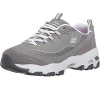 Skechers Women's D'Lites ME TIME Trainers, Gray Trubuck/Mesh/White Trim, 3.5 UK