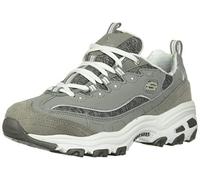 Skechers Women's D'Lites ME TIME Trainers, Gray Trubuck/Mesh/White Trim, 4.5 UK