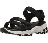 Skechers Women's Sandal D'Lites Fresh Catch – Black Satin Jersey/Nylon Trim – UK 3