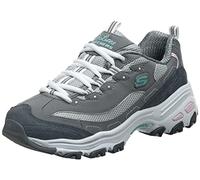 Skechers Women's D'Lites Sneaker, GYLP=Gray Light Pink, 6.5
