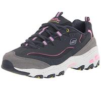 Skechers Women's D'Lites Sneaker, Navy/Multi, 4 UK Wide