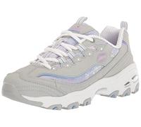 Skechers Women's D'Lites-Splendid Journey Sneaker, Lgmt Light Grey Multicolor, 3.5 UK