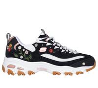 Skechers Women's D'Lites - Spring Bloom Sneaker in Black/White, Size 4.5 | Synthetic/Textile
