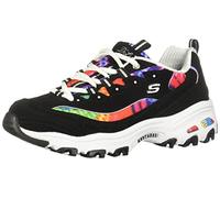 Skechers Women's D'lites Summer Fiesta Trainers, Black Black Trubuck Multi Mesh White Trim Bkmt, 3 UK