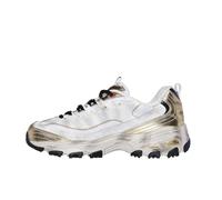 Skechers Women's D'Lites Vintage Vision Sneaker, White Leather/Multi Trim, 4.5 UK
