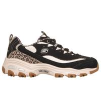Skechers Women's D'Lites - Wild Charm Sneaker in Black, Size 3 | Synthetic/Leather/Textile