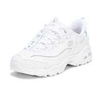 Skechers Women's D'Lites Winning Choice Hands Free Slip Ins Sneaker, White/Silver, 6.5 UK Wide