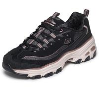 Skechers Women's D'Lites - Chrome Wave Sneaker in Black/Rose Gold, Size 5 | Synthetic/Textile