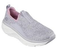 Skechers Women's D'LUX Walker 2.0 Bold State, Gray Knit/Pink Trim, 6 UK