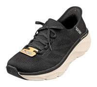 Skechers Women's D'Lux Walker 2.0 Thrill Movement Slip-On Sneakers, Black Knit/Tan Trim, 7 UK