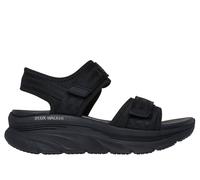 Skechers Women's D'Lux Walker - Adored Days Sandals in Black, Size 7 | Textile/Synthetic, Vegan, Machine Washable