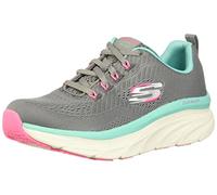 Skechers Women's D'lux Walker Fresh Finesse Sneaker, Gray, 6 UK