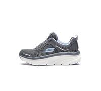 Skechers Women's D'lux Walker Infinite Motion Trainers,Charcoal Leather Mesh Lavender Trim,3.5 UK