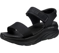 Skechers Women's D'LUX Walker New Block Sport Sandal, Black Mesh, 4 UK