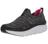 SKECHERS Women's D'LUX Walker Quick Upgrade Sneaker, Black Knit/Mesh/Pink Trim, 5 UK