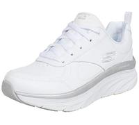 Skechers Women's D'LUX WALKER Sneaker, White Leather/Silver Trim , 6 UK medium