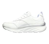 Skechers Women's D'LUX Walker Sneaker, White Leather/Silver Trim,8 UK medium