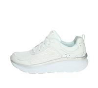 Skechers Women's D'lux Walker Trainers, White White Silver Leather White Mesh Silver Trim Wsl, 3 UK