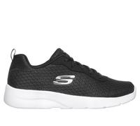 Skechers Women's Dynamight 2.0 - Eye to Eye Sneaker in Black/White, Size 6 | Textile/Synthetic, Machine Washable