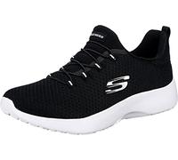 Skechers Women's Dynamight Sneaker, Black Mesh / White Trim, 7 UK