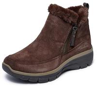 Skechers Easy Going Zip CHOC Chocolate brown Womens Ankle Boots 167862 in a Plain Man-made in Size 4