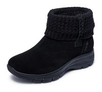 Skechers Women's EASY GOING - COZY LOVIN Hands Free Slip-ins, Sparkle Knit Fold Over boot, Black/Black, 8M