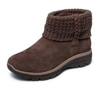 Skechers Women's EASY GOING - COZY LOVIN Hands Free Slip-ins, Sparkle Knit Fold Over boot, Chocolate, 11M