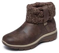 Skechers Slip Ins Knit Easy Going CHOC Chocolate brown Womens Ankle Boots 168033 in a Plain Man-made in Size 5