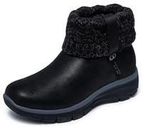 Skechers Women's Easy Going Cozy Weather 2 Casual Shoes, Black Microleather/Knit, 5.5 UK
