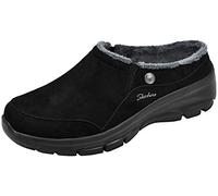 Skechers Women's Easy Going-Latte-Twin Gore Slip-on Open Back Mule, Black/Grey, 7 UK Wide