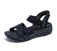 Skechers Women's Easy Going Somewhere Sunny Sneaker, Black, 4 UK