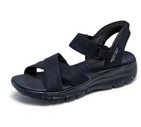 Skechers Women's Slip-ins Relaxed Fit: Easy Going - Somewhere Sunny Sandals in Black, Size 5.5 | Synthetic/Textile, Vegan