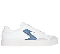 Skechers Women's Eden LX - Slick Talk Sneaker in White/Navy Blue, Size 5 | Synthetic/Leather