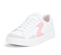 Skechers Women's Eden Lx Slick Talk Sneaker, White/Pink Duraleather/Gray Trim, 5.5 UK