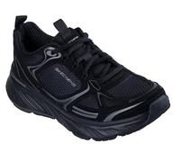 Skechers Women's Edgeride Silver Eclipse Sneaker, Black Mesh/Duraleather/Trim, 3 UK
