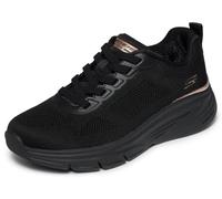 Skechers Women's Bobs Arch Fit Elev8 Trainers, Black Engineered Knit, 4 UK