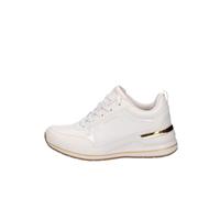 Skechers Women's Fine Shine Billion 2 MID LACE UP, Off White Duraleather/Patent Trim, 5 UK