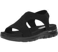 Skechers Women's Flex Appeal 2.0-Deja Vu Sport Sandal, Black/Black, 4 UK
