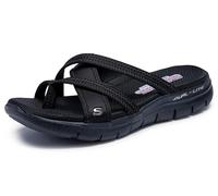 Skechers Women's Flex Appeal 2.0-Start Up Sport Sandal, Black/Black, 8 UK