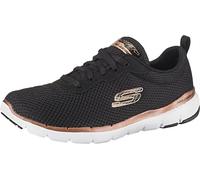 Skechers Women's Flex Appeal 3.0 First Insight Trainers, Black Mesh Rose Gold Trim, 3 UK