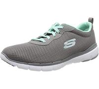Skechers Women's Flex Appeal 3.0 First Insight Trainers, Gray Mesh Mint Trim, 4 UK