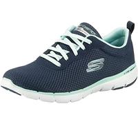 Skechers Women's Flex Appeal 3.0 First Insight Trainers, Navy Mesh Aqua Trim, 4 UK