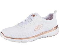Skechers Women's Flex Appeal 3.0 First Insight Trainers, White Mesh Rose Gold Trim, 4 UK
